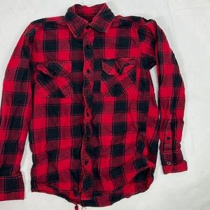 #1917 Triveni Definite Clothing Red & Black Casual Button Up Jacket | Size: S